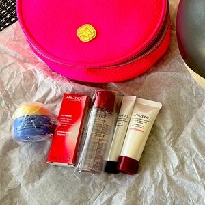Shiseido travel products and Makeup bag